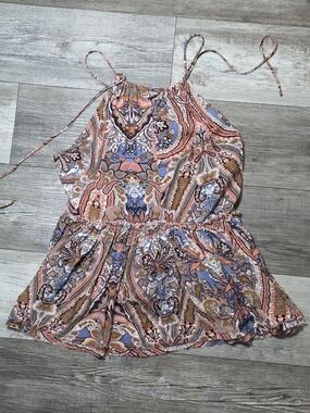 Gimmicks by BKE Women's Bohemian AOP Paisley Halter Top Sz XL